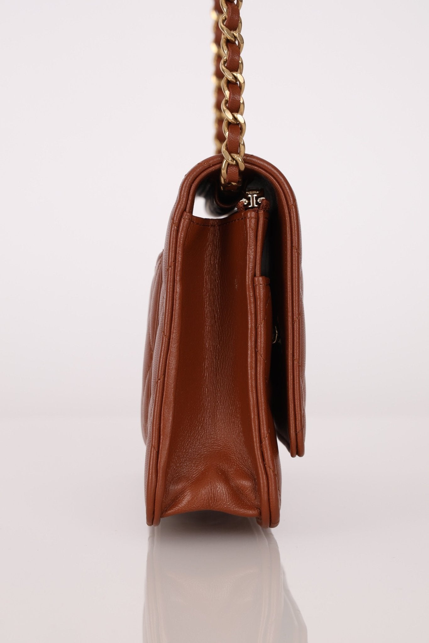 Chanel 2023 Cognac Lambskin Studded CC Wallet On Chain GHW - FashioNica