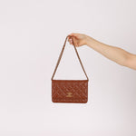 Chanel 2023 Cognac Lambskin Studded CC Wallet On Chain GHW - FashioNica