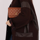 Chanel 2023 Cognac Lambskin Studded CC Wallet On Chain GHW - FashioNica