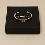 Chanel 2023 Crystal CC Strass Heart Bangle - FashioNica