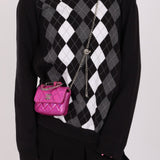 Chanel 2023 Iridescent Patent Quilted CC Hook Card Holder - FashioNica