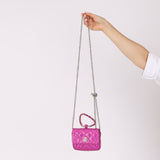 Chanel 2023 Iridescent Patent Quilted CC Hook Card Holder - FashioNica