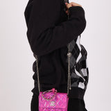 Chanel 2023 Iridescent Patent Quilted CC Hook Card Holder - FashioNica