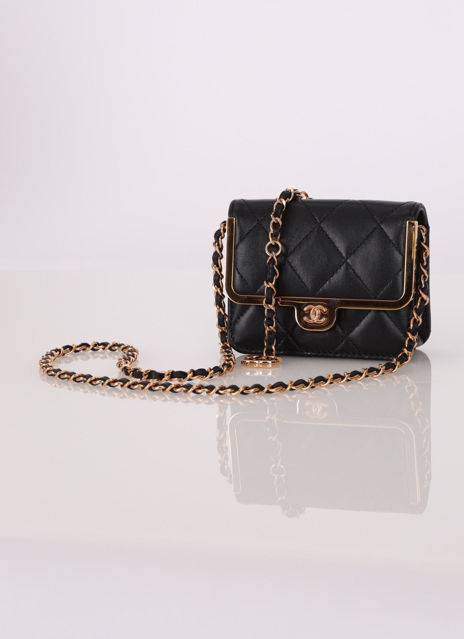 Chanel 2023 Lambskin Frame Card Holder Belt Bag RGHW - FashioNica