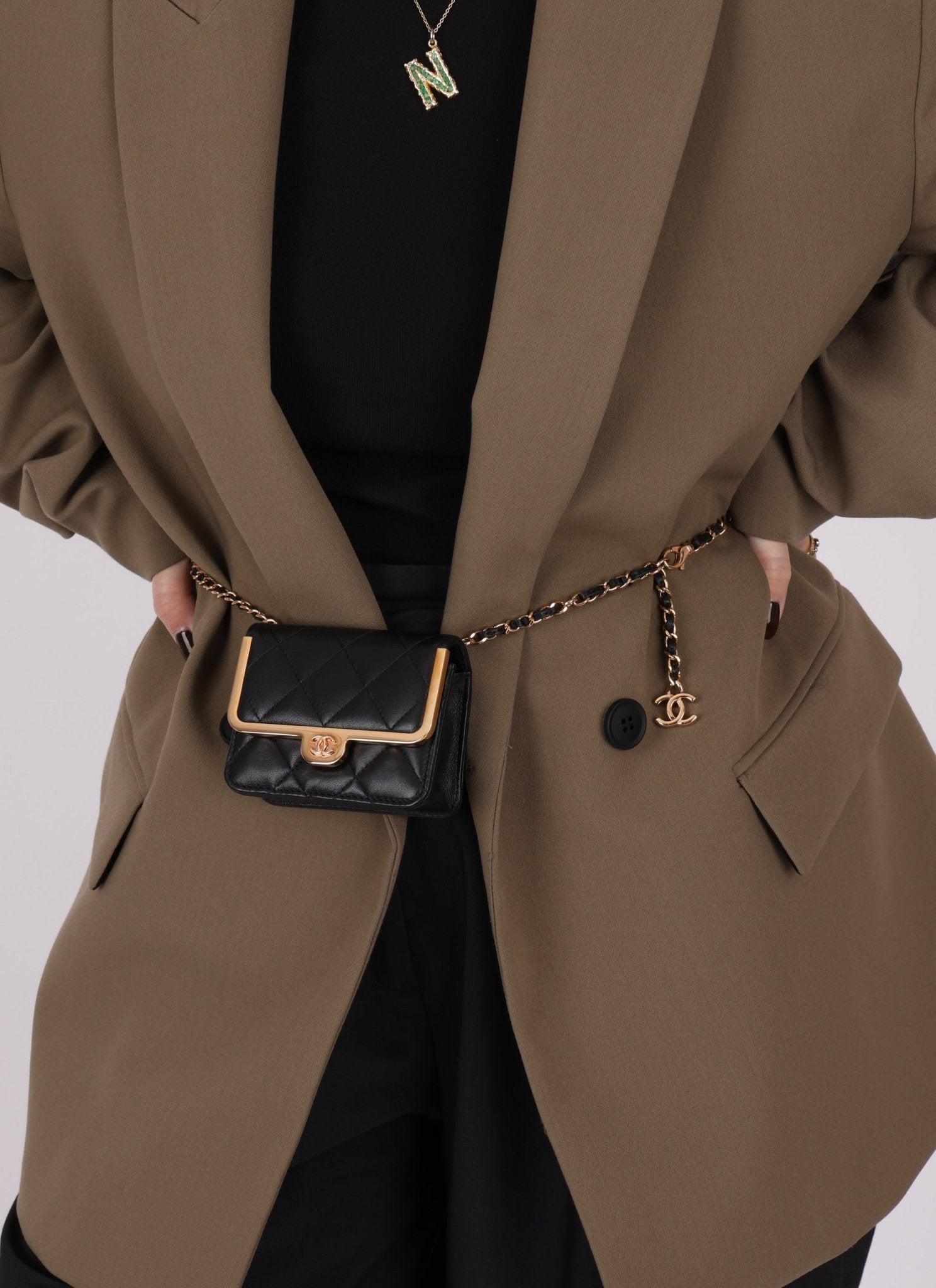 Chanel 2023 Lambskin Frame Card Holder Belt Bag RGHW - FashioNica