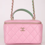 Chanel 2023 Lambskin Pink Pick Me Up Top Handle Vanity Crossbody - FashioNica
