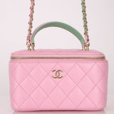 Chanel 2023 Lambskin Pink Pick Me Up Top Handle Vanity Crossbody - FashioNica