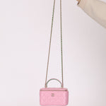 Chanel 2023 Lambskin Pink Pick Me Up Top Handle Vanity Crossbody - FashioNica