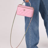 Chanel 2023 Lambskin Pink Pick Me Up Top Handle Vanity Crossbody - FashioNica