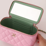 Chanel 2023 Lambskin Pink Pick Me Up Top Handle Vanity Crossbody - FashioNica