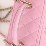 Chanel 2023 Lambskin Pink Pick Me Up Top Handle Vanity Crossbody - FashioNica