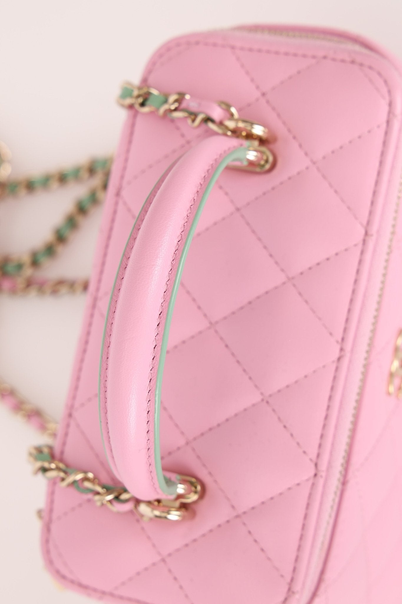 Chanel 2023 Lambskin Pink Pick Me Up Top Handle Vanity Crossbody - FashioNica