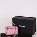 Chanel 2023 Lambskin Pink Pick Me Up Top Handle Vanity Crossbody - FashioNica