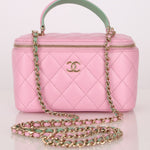 Chanel 2023 Lambskin Pink Pick Me Up Top Handle Vanity Crossbody - FashioNica