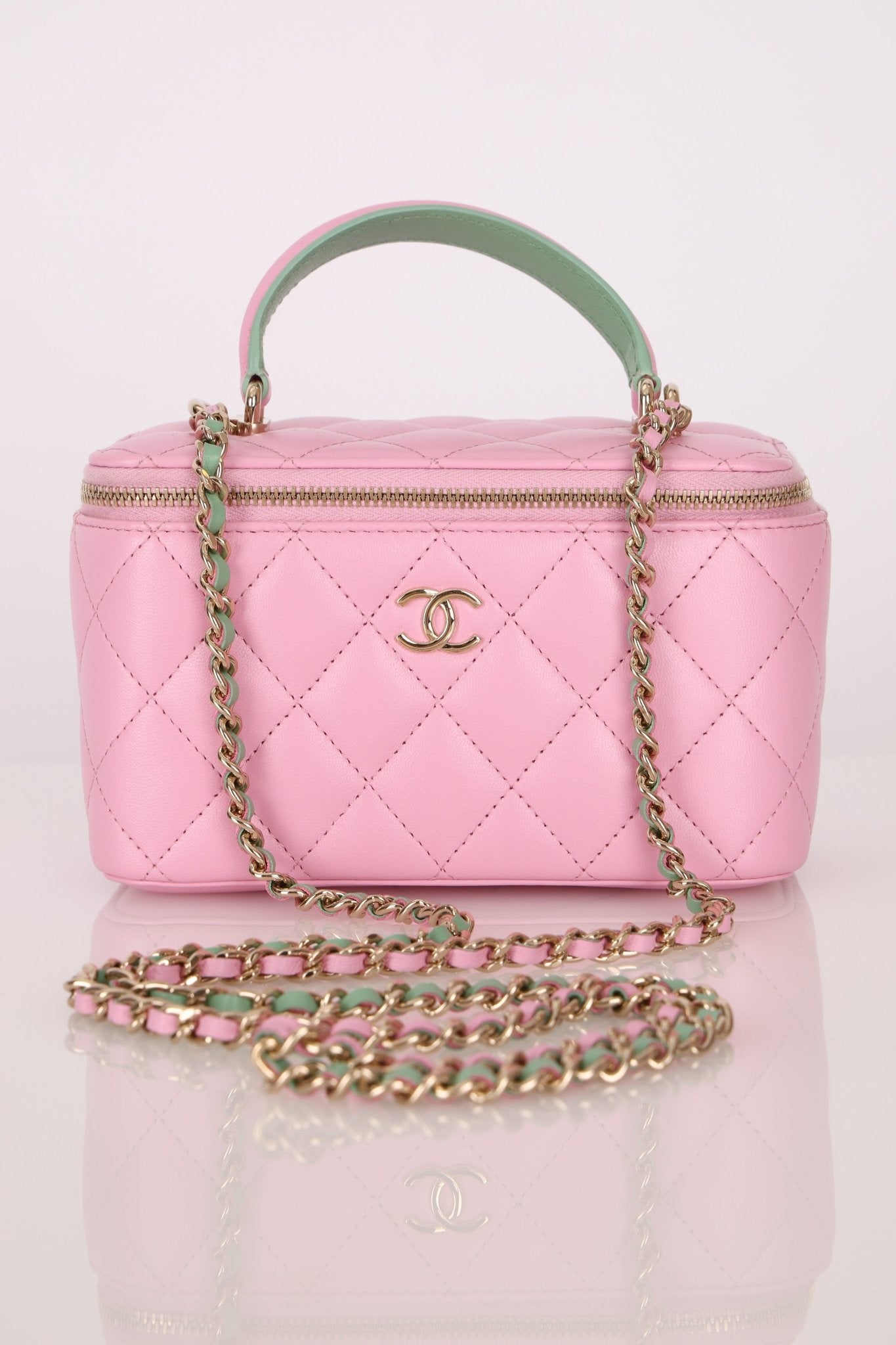 Chanel 2023 Lambskin Pink Pick Me Up Top Handle Vanity Crossbody - FashioNica
