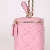 Chanel 2023 Lambskin Pink Pick Me Up Top Handle Vanity Crossbody - FashioNica