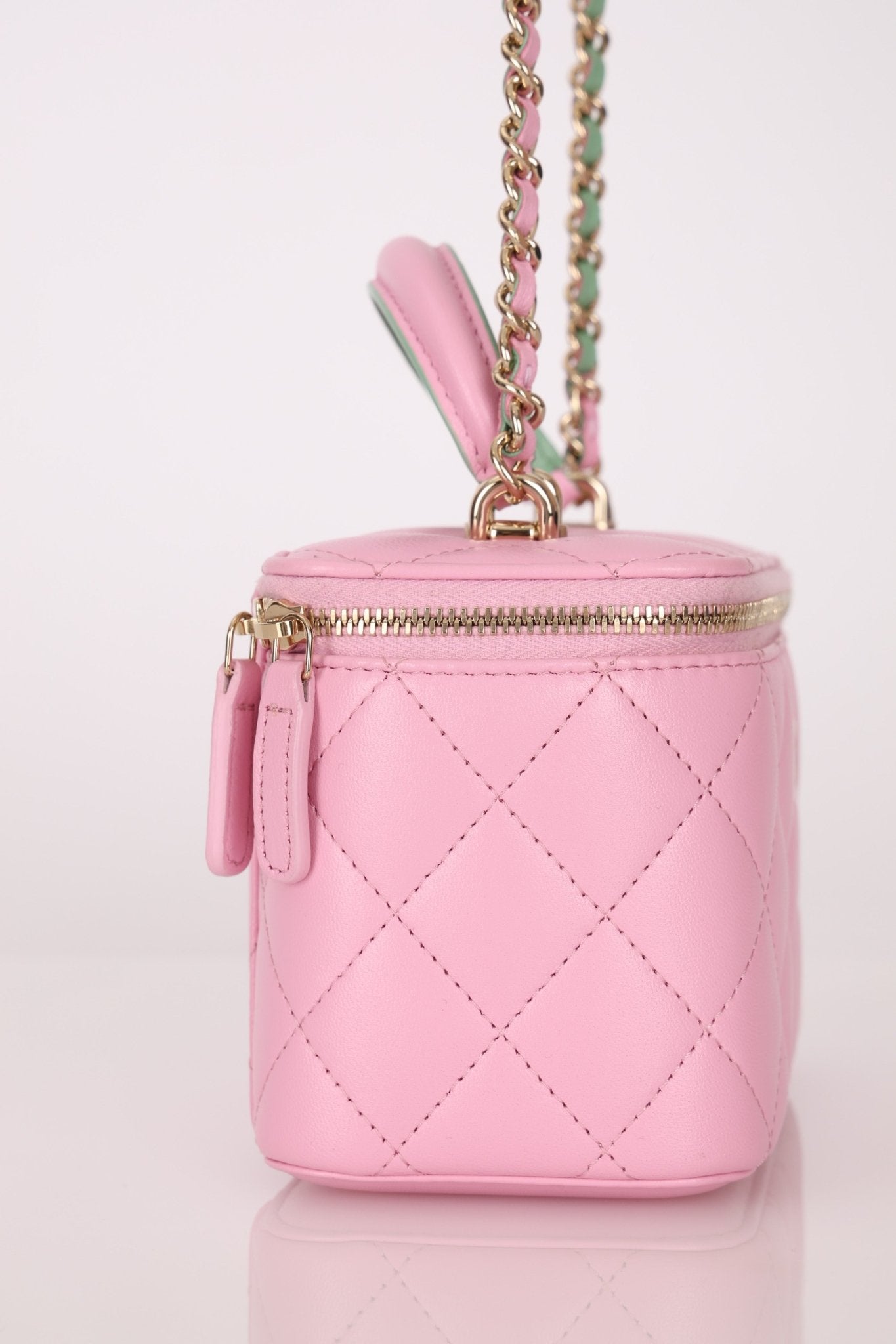 Chanel 2023 Lambskin Pink Pick Me Up Top Handle Vanity Crossbody - FashioNica
