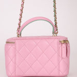 Chanel 2023 Lambskin Pink Pick Me Up Top Handle Vanity Crossbody - FashioNica