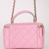 Chanel 2023 Lambskin Pink Pick Me Up Top Handle Vanity Crossbody - FashioNica