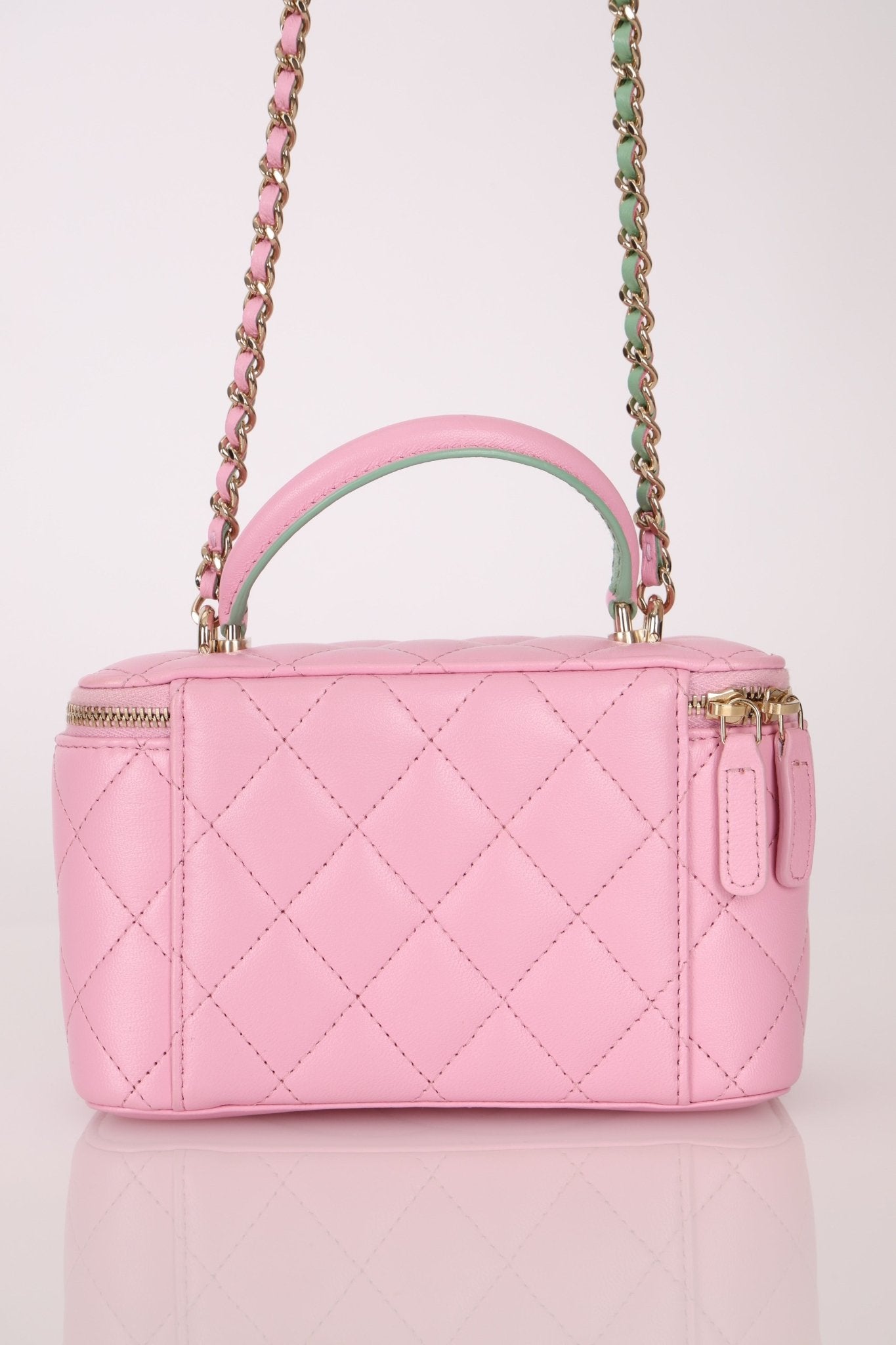 Chanel 2023 Lambskin Pink Pick Me Up Top Handle Vanity Crossbody - FashioNica