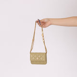 Chanel 2023 Lambskin Pistachio Coco Hearts Cardholder on Chain - FashioNica