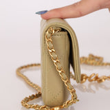 Chanel 2023 Lambskin Pistachio Coco Hearts Cardholder on Chain - FashioNica