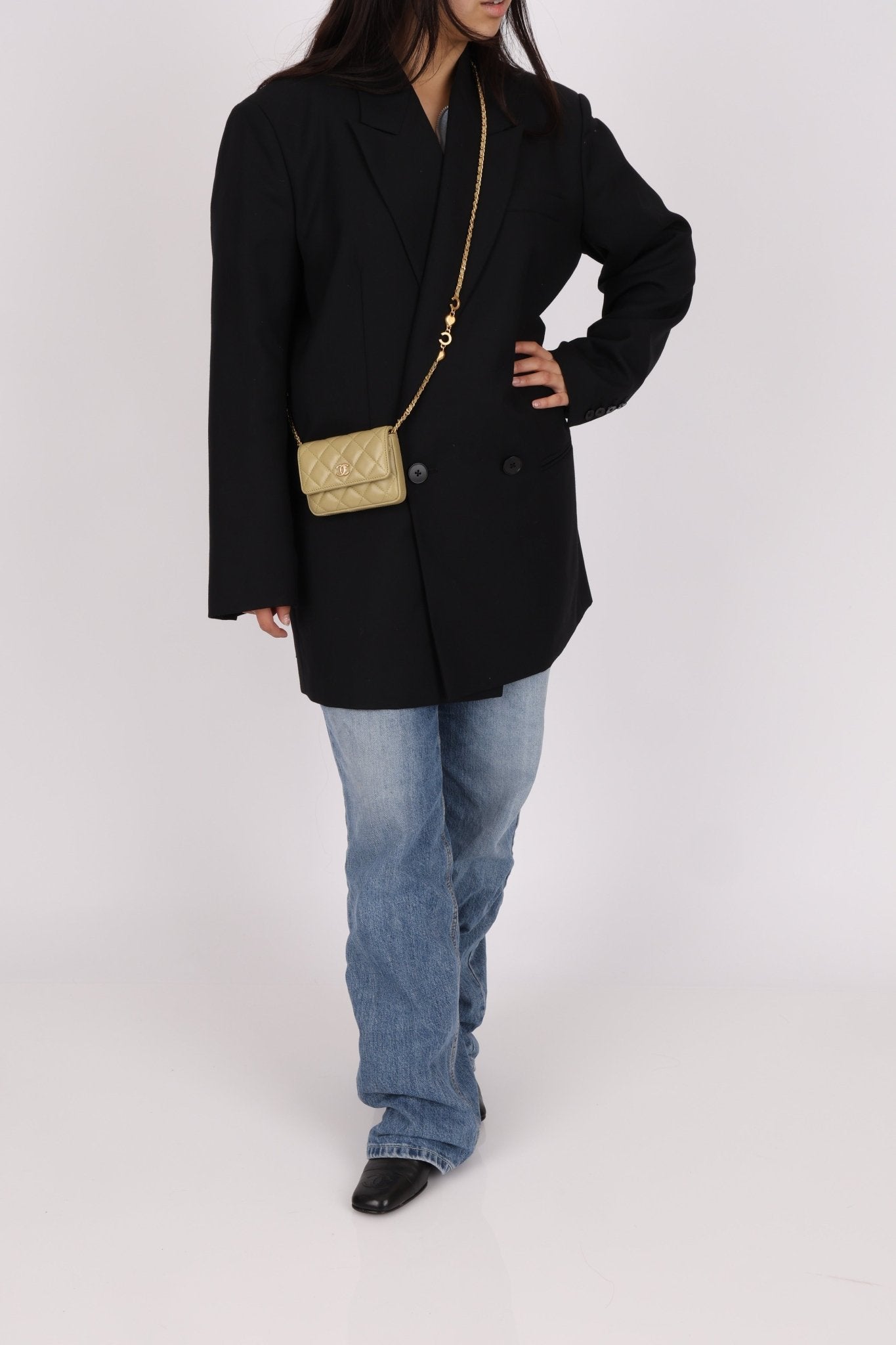 Chanel 2023 Lambskin Pistachio Coco Hearts Cardholder on Chain - FashioNica