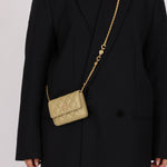 Chanel 2023 Lambskin Pistachio Coco Hearts Cardholder on Chain - FashioNica