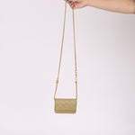 Chanel 2023 Lambskin Pistachio Coco Hearts Cardholder on Chain - FashioNica