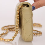 Chanel 2023 Lambskin Pistachio Coco Hearts Cardholder on Chain - FashioNica