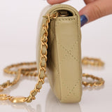 Chanel 2023 Lambskin Pistachio Coco Hearts Cardholder on Chain - FashioNica