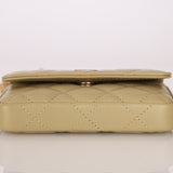 Chanel 2023 Lambskin Pistachio Coco Hearts Cardholder on Chain - FashioNica