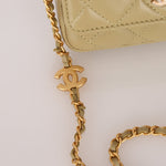Chanel 2023 Lambskin Pistachio Coco Hearts Cardholder on Chain - FashioNica