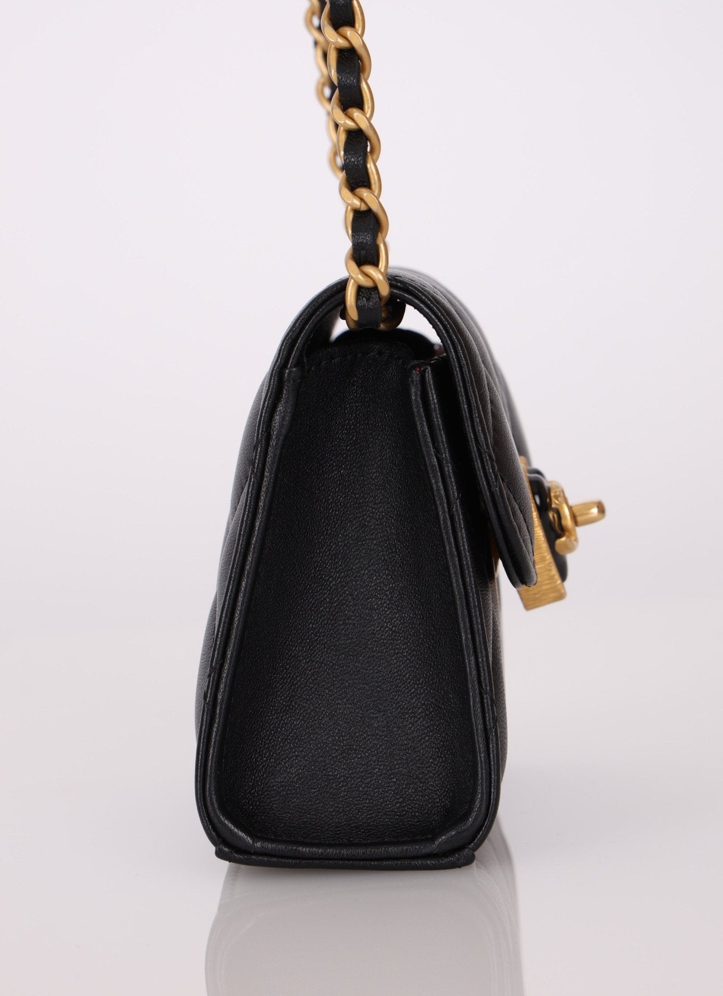 Chanel 2023 Lambskin & Plexiglass Heart Turnlock Coco Love Flap - FashioNica