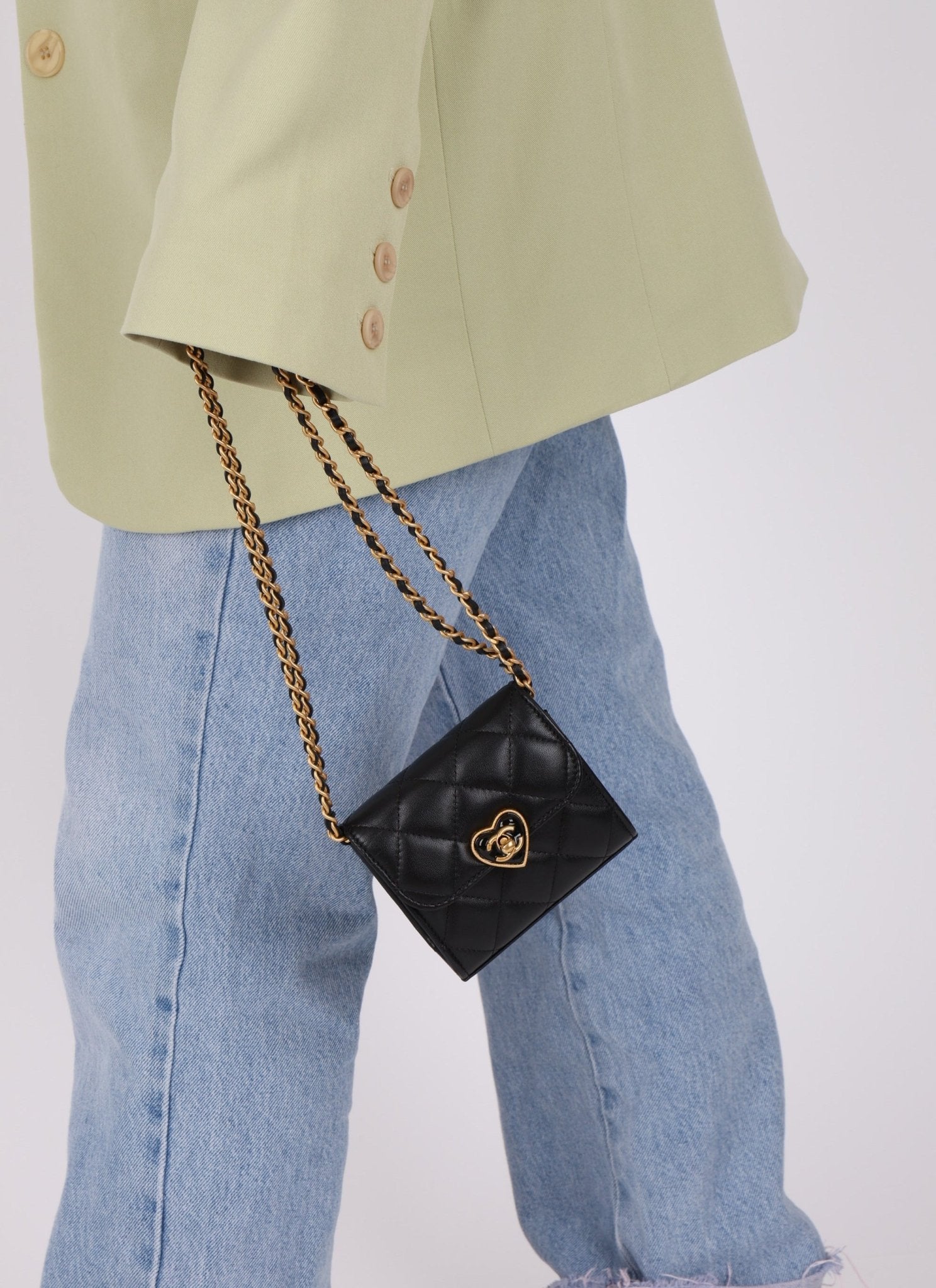 Chanel 2023 Lambskin & Plexiglass Heart Turnlock Coco Love Flap - FashioNica