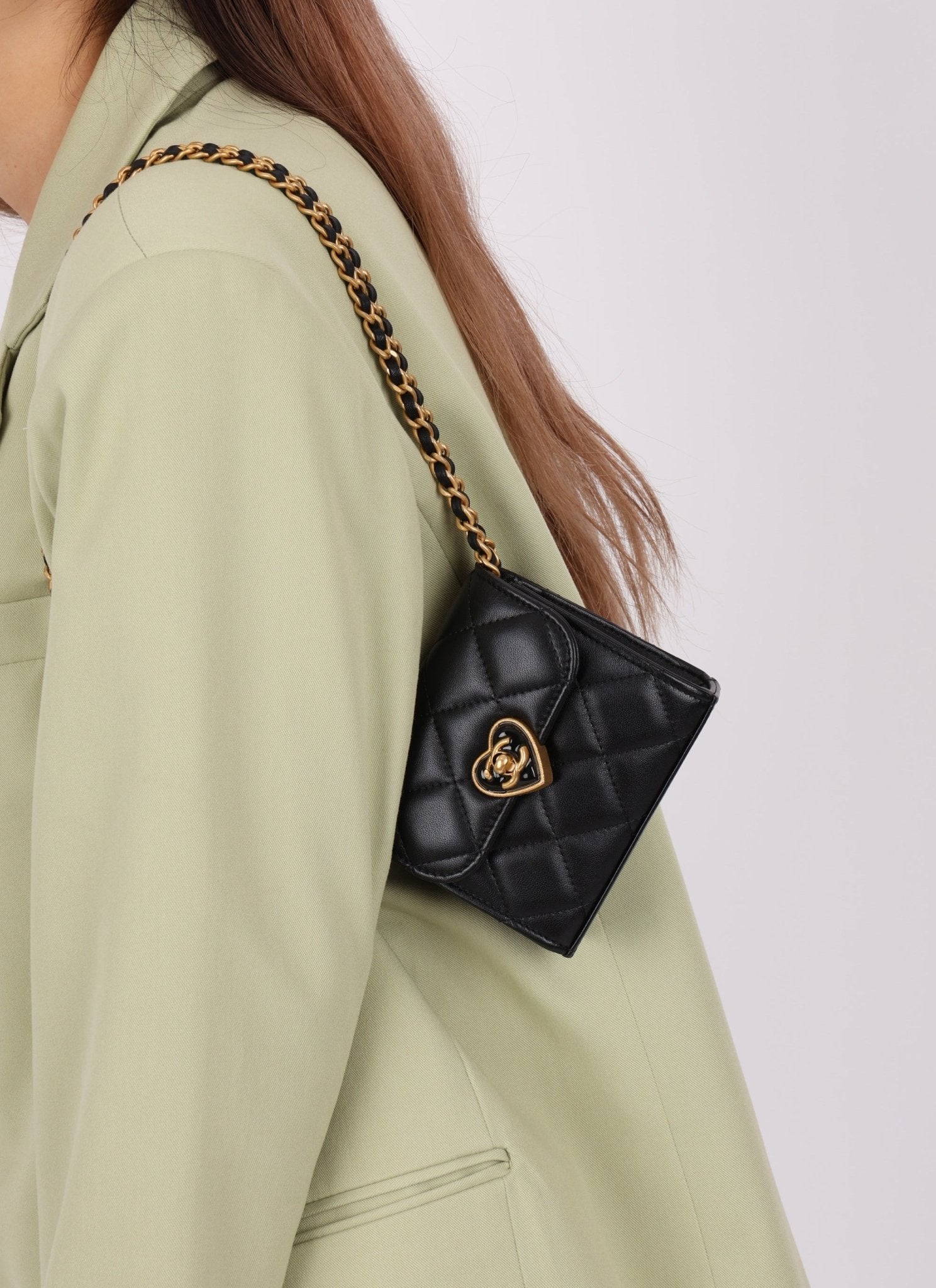 Chanel 2023 Lambskin & Plexiglass Heart Turnlock Coco Love Flap - FashioNica