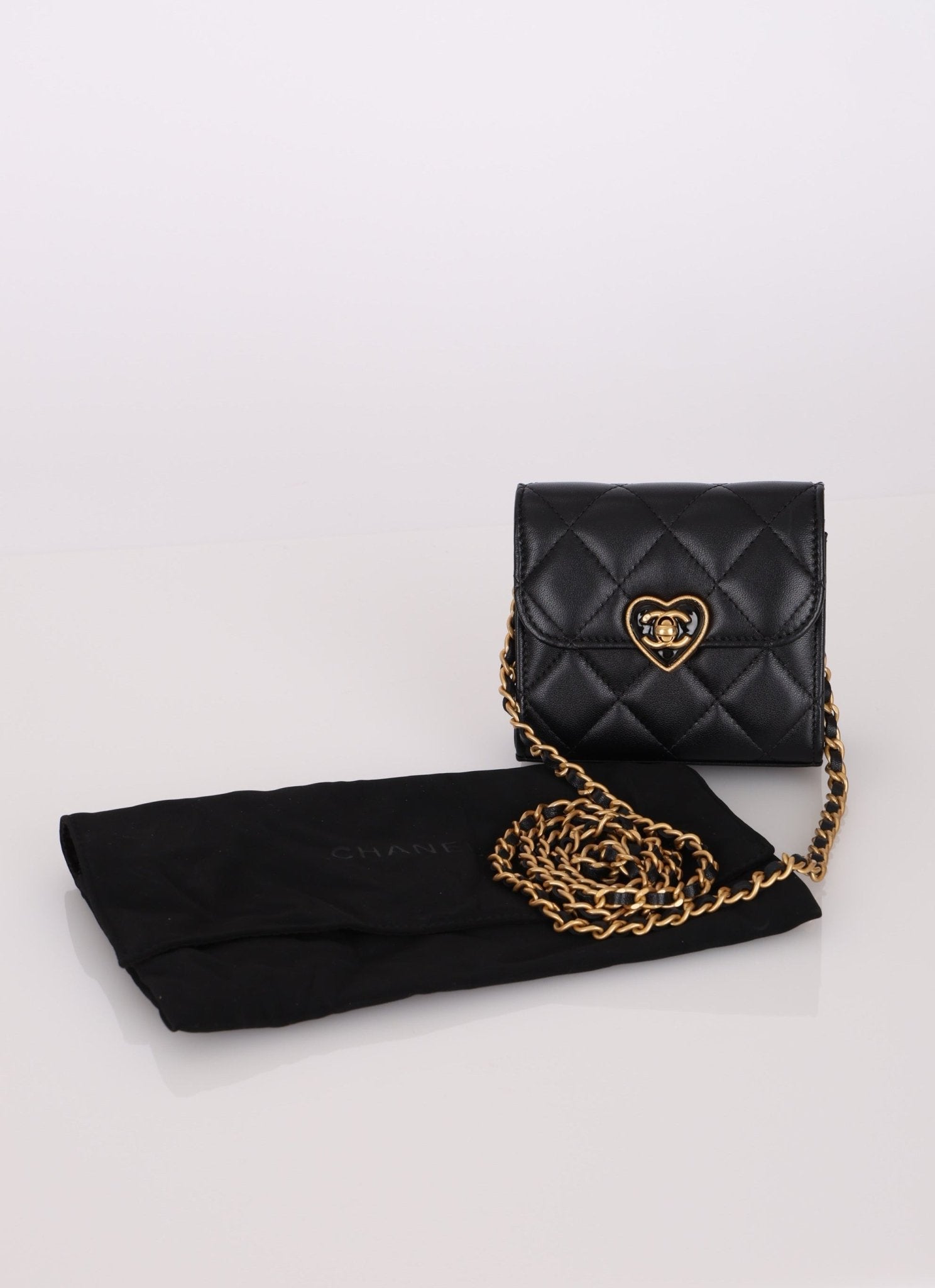 Chanel 2023 Lambskin & Plexiglass Heart Turnlock Coco Love Flap - FashioNica
