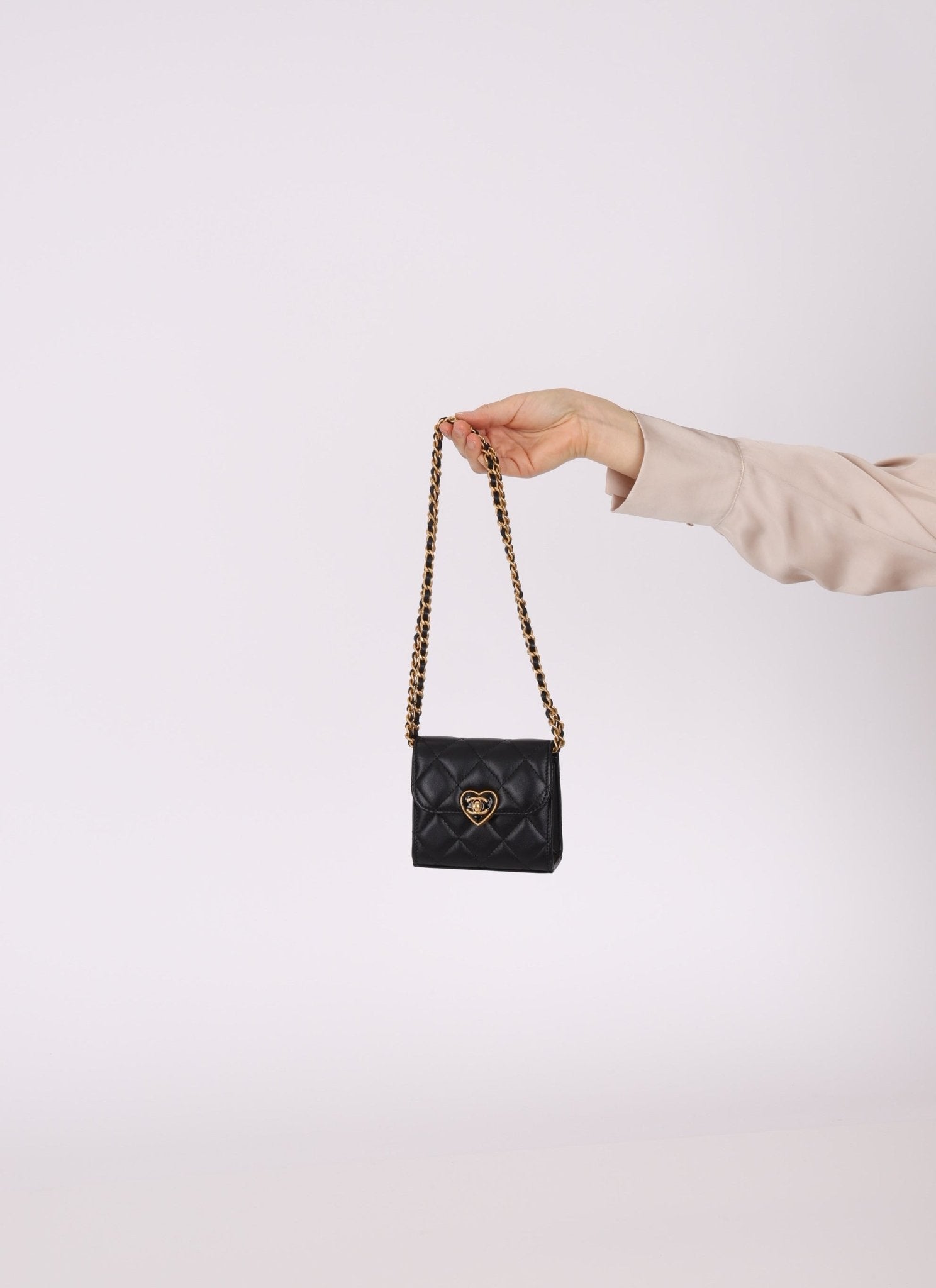 Chanel 2023 Lambskin & Plexiglass Heart Turnlock Coco Love Flap - FashioNica