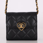 Chanel 2023 Lambskin & Plexiglass Heart Turnlock Coco Love Flap - FashioNica
