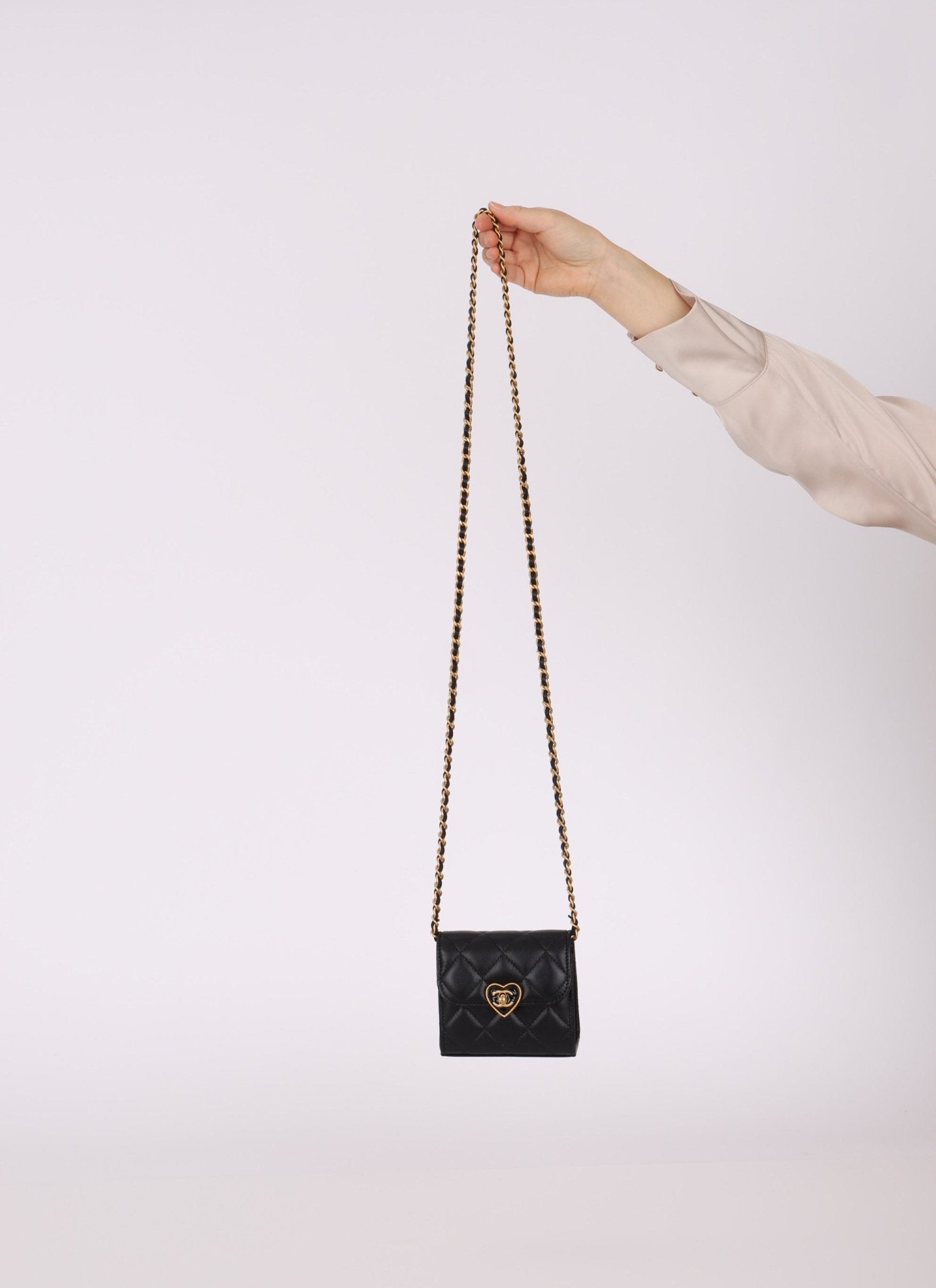 Chanel 2023 Lambskin & Plexiglass Heart Turnlock Coco Love Flap - FashioNica