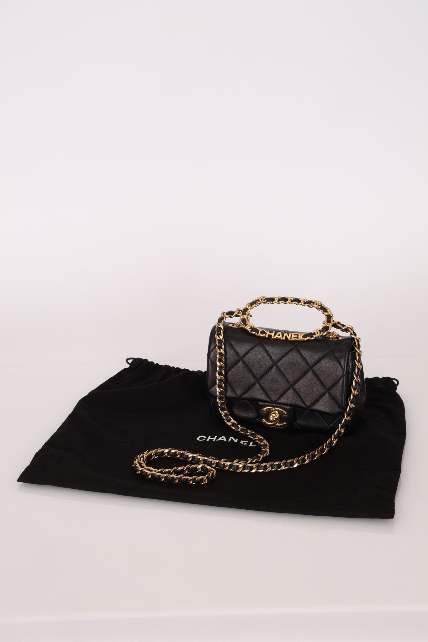 Chanel 2023 Lambskin Top Handle Mini Flap - FashioNica