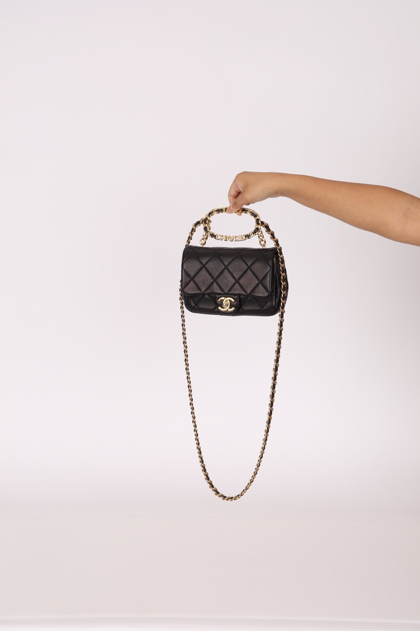 Chanel 2023 Lambskin Top Handle Mini Flap - FashioNica