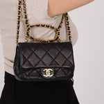 Chanel 2023 Lambskin Top Handle Mini Flap - FashioNica