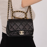 Chanel 2023 Lambskin Top Handle Mini Flap - FashioNica
