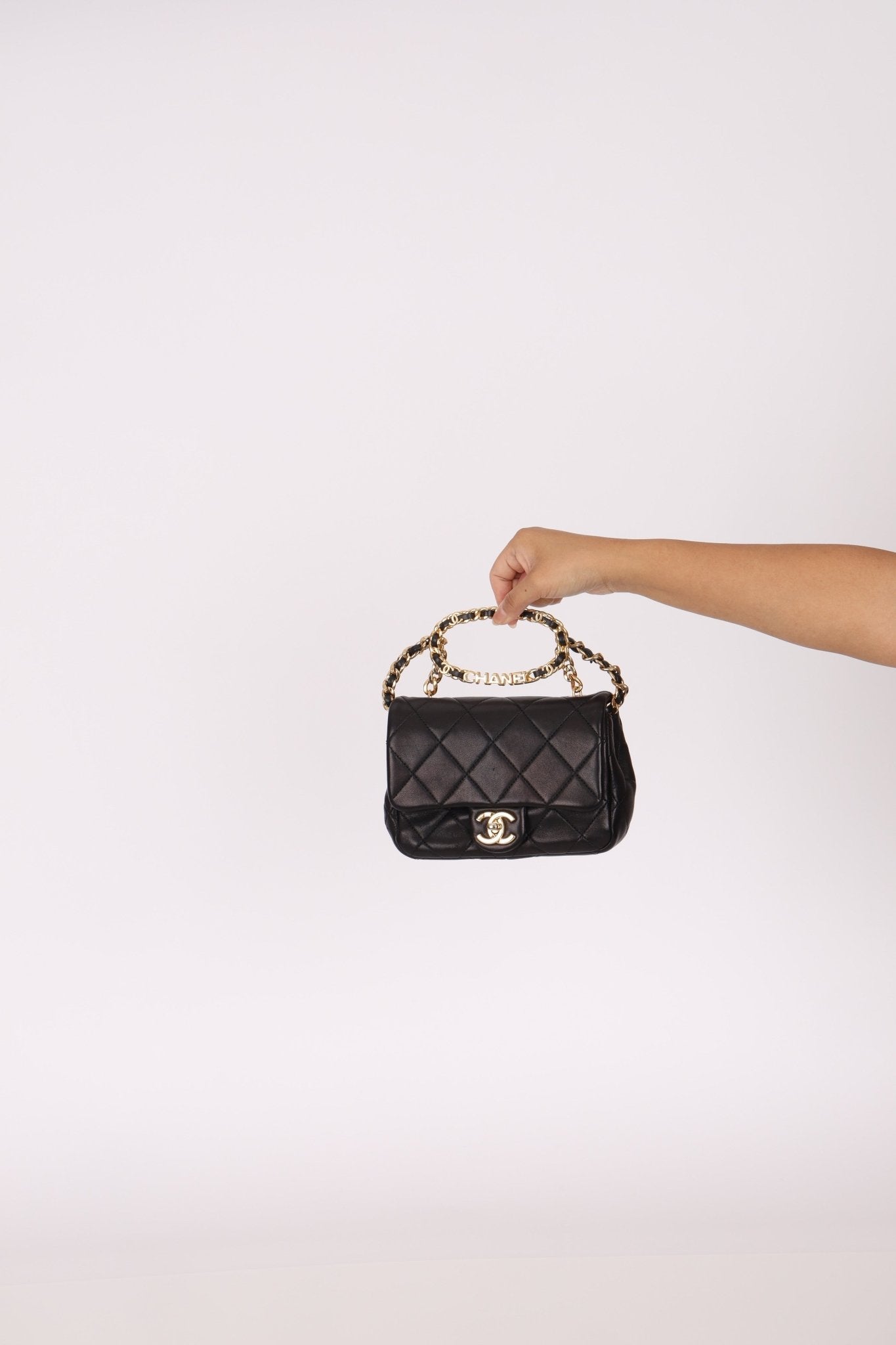 Chanel 2023 Lambskin Top Handle Mini Flap - FashioNica
