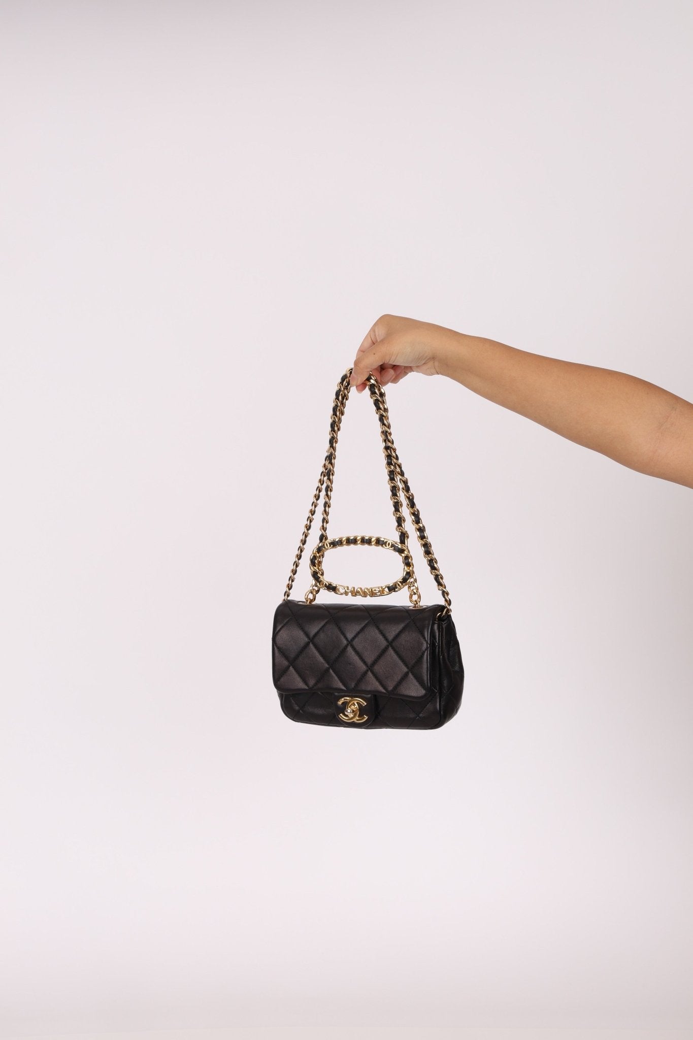 Chanel 2023 Lambskin Top Handle Mini Flap - FashioNica