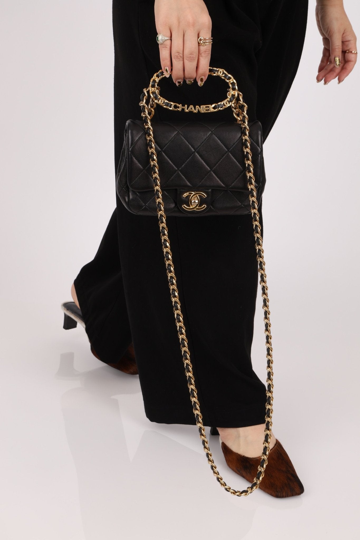 Chanel 2023 Lambskin Top Handle Mini Flap - FashioNica