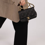Chanel 2023 Lambskin Top Handle Mini Flap - FashioNica