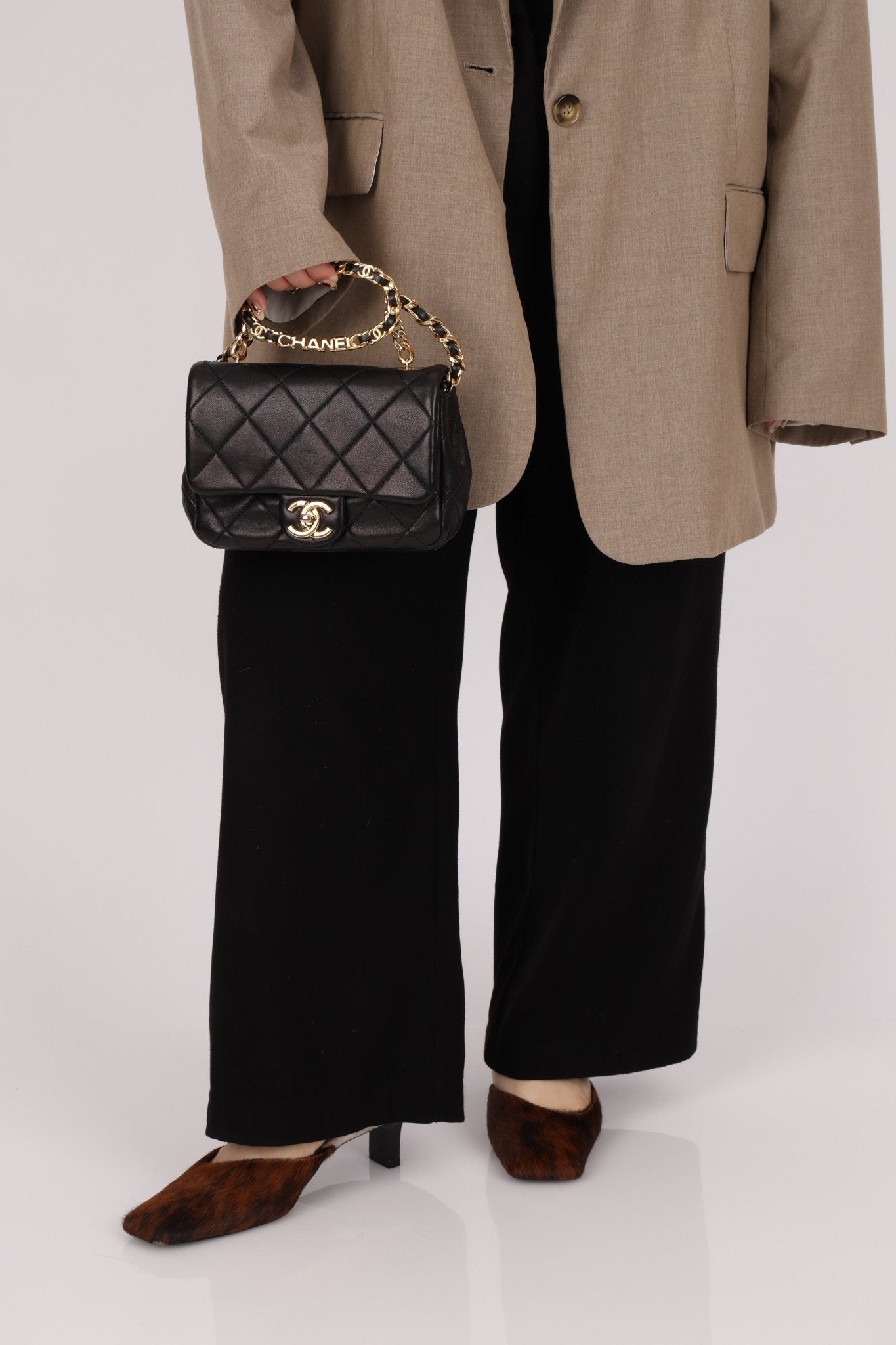 Chanel 2023 Lambskin Top Handle Mini Flap - FashioNica