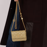 Chanel 2023 Matcha Lambskin Coco Cardholder on Chain - FashioNica